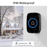 Wireless Doorbell, Waterproof Door Bell Kit, Over 1000 feet Range and 60 Chime, 5 Levels Volume and LED Flash, for Home Office Classroom