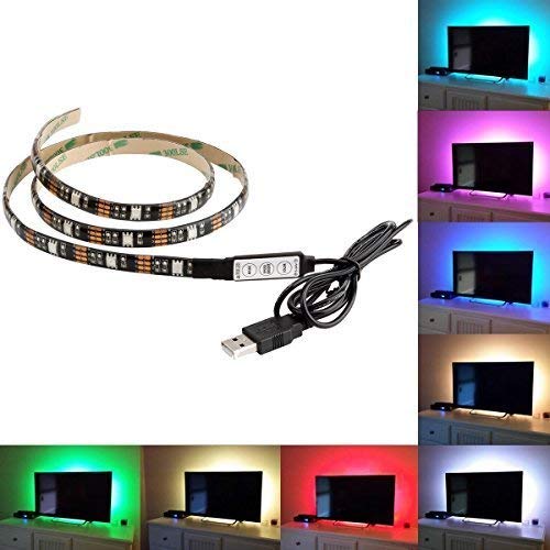 USB RGB LED Strip Lights for TV Backlight & PC Monitor (Multi-Color with Controller)