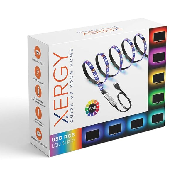 USB RGB LED Strip Lights for TV Backlight & PC Monitor (Multi-Color with Controller)