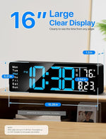 Digital Wall Clock with Remote Control & Night Light