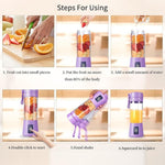 Portable USB Rechargeable Blender Rechargeable Portable Electric USB Juicer Blender Bottle - 400ml