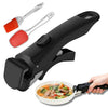 Detachable Pot Handle for Cookware with Heat-Resistant Silicone Spatula & Oil Basting Brush Set for Kitchen & Cookware (Black)