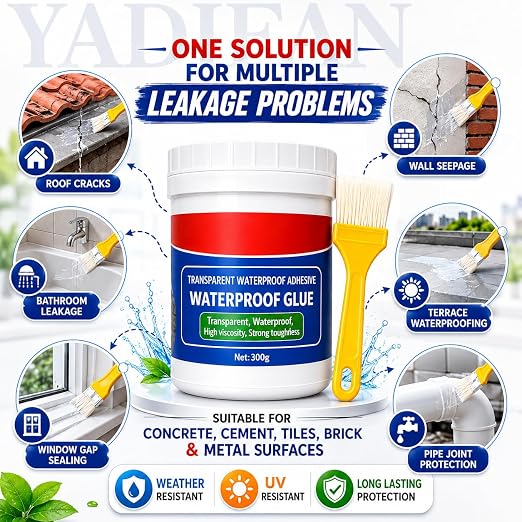 Transparent Waterproof Crack Seal Glue (300g) with Free Application Brush