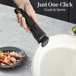 Detachable Pot Handle for Cookware with Heat-Resistant Silicone Spatula & Oil Basting Brush Set for Kitchen & Cookware (Black)