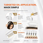 Refillable Hair Oil Applicator Comb & Scalp Massager with Storage Base (Clear)