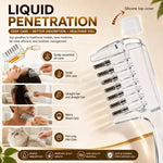 Refillable Hair Oil Applicator Comb & Scalp Massager with Storage Base (Clear)