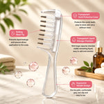 Refillable Hair Oil Applicator Comb & Scalp Massager with Storage Base (Clear)