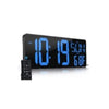 17.3" Jumbo Curved LED Digital Wall Clock with Remote Control (Ocean Blue Edition)
