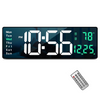 16.2" Large LED Digital Wall Clock with Remote Control and Auto Brightness Dimmer (Green Digit Edition)