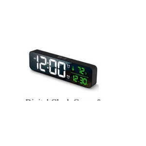 15.2" Modern LED Digital Wall & Desk Clock (Green & White Edition)