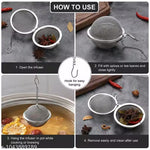 Stainless Steel Mesh Tea Ball with Chain Tea Infuser Strainers Interval Diffuser Infuser Filters for Loose Leaf Tea, Herbal, Spices, Seasonings, Drain, Rinse, Coffee, Rice