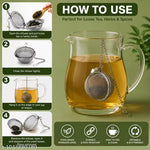 Stainless Steel Mesh Tea Ball with Chain Tea Infuser Strainers Interval Diffuser Infuser Filters for Loose Leaf Tea, Herbal, Spices, Seasonings, Drain, Rinse, Coffee, Rice