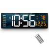 16.2" Large LED Digital Wall Clock with Remote Control and Auto Brightness Dimmer (Orange Digit Edition)