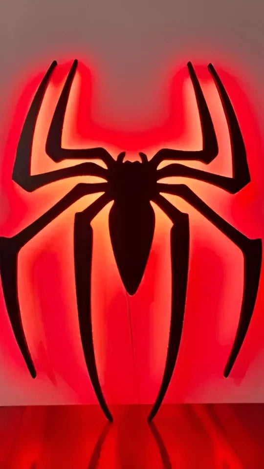 Black Spider Logo LED Light Up Wall Decoration