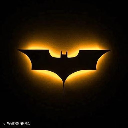 Batman Led Wall Lamp Rgb Color With Remote Control, Comic Lover, Night Lamp, For Gaming Room, Kids Room, Decoration (Wood, Multicolor) (Red)
