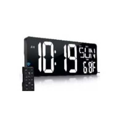 17.3" Jumbo Curved LED Digital Wall Clock with Remote Control (Pure White Edition)