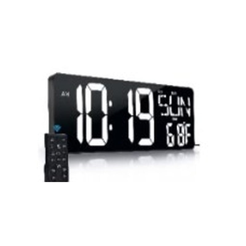 17.3" Jumbo Curved LED Digital Wall Clock with Remote Control (Pure White Edition)
